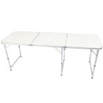 180 x 60 x 70cm Aluminum Alloy Folding Table White - Image 16