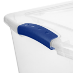 Large Latching Storage Bin, 66 Quart Clear Plastic Storage Container with Clear Lid, Blue Latch, 6 Pack (Shipment from Walmart) - Image 4