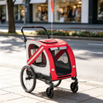 2-in-1 Red Dog Bicycle Trailer – Road-Visibility Reflectors, Weather-Strong Cover, as Pet Outdoor Travel Essential for Hiking Routes - Image 6