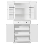 K&K 71" Tall Kitchen Pantry Cabinet with 3 Pull Out Cabinet Organizers, Farmhouse Embossed Texture Storage Cabinet with 6 Door Shelves, 2 Drawers, Freestanding Cupboard for Kitchen, Dining Room White - Image 5