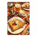 CIFbuy Vintage French Breakfast Metal Sign 8x12 Inch, Rustic Farmhouse Kitchen Decor Crepes Coffee Berries Tin Wall Art, Antique Home C TikTok, TikTok, Decor Crepes Coffee Berries Tin Wall Art Self-pickup Logiopics - Image 8