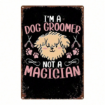 CIFbuy Vintage Dog Grooming Metal Sign 8x12 Inch, 2D Flat Plaque Wall Art, Farmhouse Decor For Bar Bedroom Restaurant SikTok, SikTok, Self- 2ckup Logiopnt - Image 7