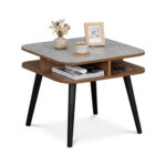 37.5" Round Dining Table for 2-4 People, Mid-Century Modern Kitchen Table with PE Rattan & Rubber Wood Legs - Image 17