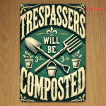 CIFbuy 1pc Vintage Rustic 2D Flat Iron Wall Sign 8x12 Inch Trespassers Will Be Composted Garden Decor, Green Plants Tools Pattern Farmh TikTok, TikTok, Composted Garden Decor Self-pickup Logiopics - Image 5