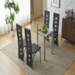 4pcs long backrest square hollow decoration PU leather dining chair round tube black cushion electroplating chair leg N201 Replace encoding13029118 - Image 22