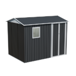 9x6 FT Metal Garden Shed with 1 Windows for Outdoors Patio Hinge Doors Storage Sheds - Image 4