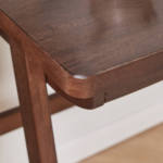 100% Solid Rubber Wood Computer Desk, Retro Walnut Writing Desk with Drawer, Sturdy A-Frame Leg, 39.37"×21.65", 0.71" Standard Thick Home Office Study Table - Image 12