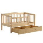 Vertical Fence Wood Painted Pine Toddler Bed with Bottom Drawer and Side Car Bed - Image 5