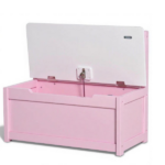 Pink Storage Bench Toy Box Chest with Large 27L Interior Toy Organizer with Top Lid And Backrest for Nursery Playroom Bedroom Furniture 24" x 12" x 20" - Image 2
