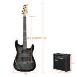 [Do Not Sell on Amazon] GST Stylish H-H Pickup Tiger Stripe Electric Guitar Kit with 20W AMP Bag Guitar Strap Black - Image 37