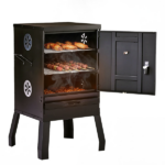 Portable Outdoor Smoker with 2 Detachable Grill Netting Smoking Racks, Charcoal Pan, 4 Air Vents, Thermometer, Vertical Charcoal Smoker for Barbecue Camping Backyard Grill - Image 4