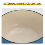 Cast iron 6QT cooking pot - Gradient blue - Includes two silicone gloves - Enamel pot - Image 9