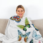 Colorful Butterfly Flannel Blanket - Soft, Scenic, Lightweight, Suitable for Sofa, Office, Bed, Nature, Travel - Multi-functional Four-season Gift, Variety 50*60 temu can only be self-picked - Image 4
