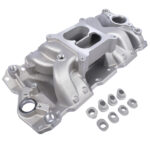 Aluminum Dual Plane Air Gap Intake Manifold For Small Block Chevy 262-400 1955-1986 - Image 3