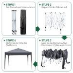 10x10ft Outdoor Pop Up Canopy, Portable Instant Canopy Tent with 4 Sidewalls for Outdoor Events Party Wedding Birthday Graduation, Dark Grey - Image 9