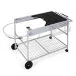 Outdoor Grill Cart for 18-22 Inch Kettle Grills, Metal BBQ Stand with Lid Holder & Storage Rack - Image 4