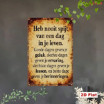 CIFbuy Vintage Dutch Inspirational Quote Metal Sign 7.87x11.81in" Nostalgic Philosophical Text, Art 2D Flat Iron Home Office D ikTok, ikTok, t Self-pickup Logiopics - Image 6
