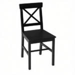Black Farmhouse Wooden Dining Chairs Set of 2 with Cross Back Design for Kitchen Table Only chairs - Image 2