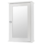 Single Door Mirror Indoor Bathroom Wall Mounted Cabinet Shelf White - Image 3