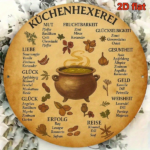 CIFbuy 1pc 8x8 Inch Round Kitchen Witch Sign, Vintage French Style Wall Art, German Language Decorative Plaque, 2D Flat Home Kitchen De TikTok, TikTok, Self-pickup Logiopics - Image 5