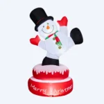4.8FT Lighted Christmas Inflatable Decoration, Large Rotating Snowman with Motor, Funny Blow Up Yard Decorations with Built-in LED Lights for Holiday Party Front Yard Lawn Garden Decor - Image 3