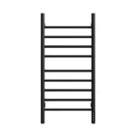 Black Heated Towel Rack for Bathroom,Wall Mounted with Intelligent Touch Screen Timer, 9-Bar Towel Warmer, 304 Stainless Steel Polished, Plug-in/Hard-Wired[Unable ship on weekends, TK/TEMU only for pickup, only TX10643 warehouse supports GOFO]