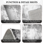 Three-piece kitchen rug set, non-slip and washable, abstract pattern kitchen hallway rug, soft and comfortable, suitable for sinks, floors, entrances, hallways and bathrooms. - Image 9