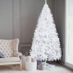 6 FT Artificial Christmas Tree with 800 Branch Tips and Sturdy Metal Stand, White - Image 3