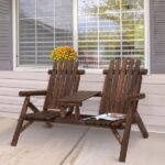Wood Patio Chair Bench with Center Coffee Table/Garden chairs/courtyard chairs ( Amazon Shipping) Prohibited by WalMart - Image 2