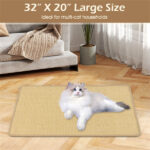 2-Pack 32"x20" Natural Sisal Cat Scratching Mats, Multifunctional Resting & Play Pads for Multi-Cat Households - Image 7