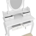 Modern Concise 4-Drawer 360-Degree Rotation Removable Mirror Dresser White =32759839 - Image 12