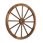 [Same Code 06108221]2pcs 30-Inch Old Western Style Garden Art Wall Decor Wooden Wagon Wheel Brown - Image 5