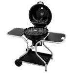 Kettle Charcoal Grill with 2 Side Tables, Storage Shelf, Upgraded Ash Catcher, Thermometer, Air Vents, Outdoor Cooking Barbecue Grill with Wheels - Image 13