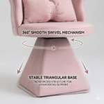 Vanity Chair with Butterfly Back,Swivel Accent Chair Dining Chairs,Makeup Stool for Bedroom Dressing Table,Suitable for Living Room,Dining Room,Study,Recreational Areas (PINK) - Image 13