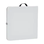 4 Foot Fold-in-Half Adjustable Folding Table, White(Shipment from Walmart) - Image 2