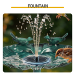 50*36*81cm Dark Green Resin Bird Bath With Shell Edge & 1.4W Solar Fountain - Image 8