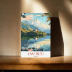CIFbuy 1pc Lake Bled Slovenia Metal Tin Sign, Retro Travel Poster Wall Art, Scenery Decorative Iron Plaque For Home Garden Decor TikTok, TikTok, Self-pickup Logiopics - Image 4