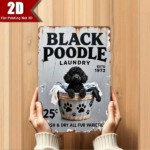 CIFbuy Vintage Black Poodle Laundry Tin Sign 11.8x7.8", 1972 Retro Metal Plaque, Rustic Pet Lover Wall Decor, 2D Flat Farmhouse Laundry TikTok, TikTok, , Rustic Pet Lover Wall Decor Self-pickup Logiopics - Image 2