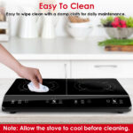 Double Induction Cooktop, Portable Dual Countertop Burner with Sensor Touch, 4000W Induction Cooktop 2 Burner, Electric Countertop Cooker with 9 Temp & Power Levels, 3-Hour Timer,Safety Lock - Image 5