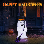 Replace 94400163 4ft Ghost 100LED Lighted Outdoor Halloween Decorations - Image 5
