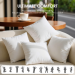 High-quality pillow fillers, 20"x20" in size. Made with soft, eco-friendly polyester that holds shape well over time. Ideal for replacing old inserts or as a perfect match for new pillow covers. The neutral white color suits various indoor settings. - Image 4