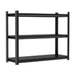 3-Tier Adjustable Height Metal Storage Shelving Unit, Large Capacity Black Multipurpose Organizer Rack, Reptile & Pet Display Stand, 31.50"H x 35.43"W x 13.77"D, Assembly Required - Image 2