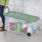 Extra-Large Wheeled Rugged Storage Bin, 160 Quart Durable Clear Storage Container with Latching Lid and Pull Handle, Green, 2 Pack (Shipment from Walmart) - Image 5