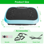 Vibration Exercise Machine With Resistant Bands Remote Control Whole Body Vibration Platform Workout Equipment Home Fitness Training Equipment For Weight Loss Fat Burner - Image 10