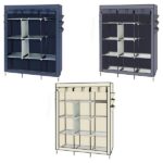 69" High-leg Non-woven Fabric Assembled Cloth Wardrobe Gray - Image 19