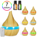 300ml USB Humidifier Diffuser, Ultra Quiet Personal Essential Oil Aromatherapy with 7 Color Night Lights & Remote Control for Home Office Bedroom - Image 2
