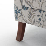 Modern Accent Chair with Retro Wood Legs, Comfy Upholstered Armchair, Floral Design Single Sofa Chair for Living Room Bedroom Office - Floral Blue - Image 20