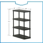Black Plastic 4-Tier Shelf 36" W x 18" D x 53" H, Up to 600 lb Total Capacity(Shipment from Walmart) - Image 2
