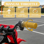 Red 12V Kids Electric Motorcycle – Twist Handle Throttle, Safety Training Wheels, Rear Suspension System, Music Playback - Image 2