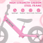 Toddler Balance Bike for 2-5 Years - Adjustable Height, 6.3LBS Lightweight & 11" Foam Tires-Pink - Image 4